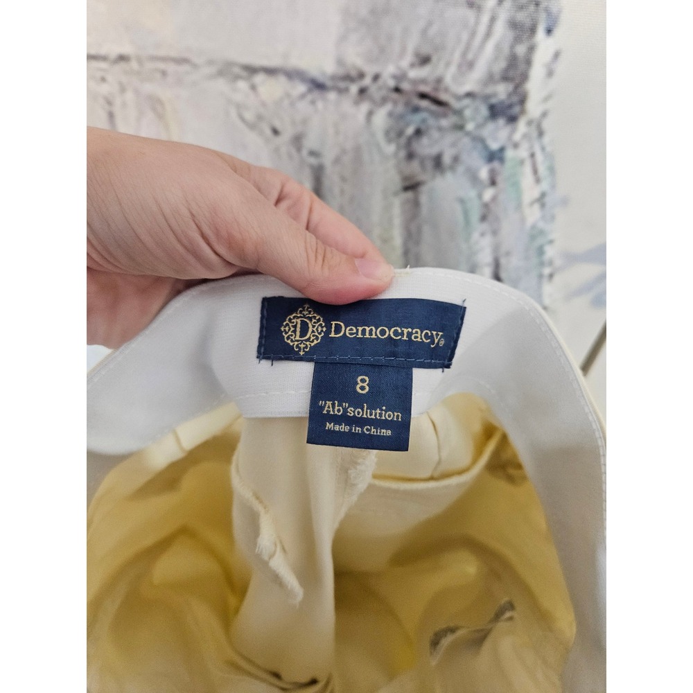 NWT Democracy Wide Leg Pants 8 Cream Ab solution Skyrise High Rise Luxe Touch - Picture 7 of 10